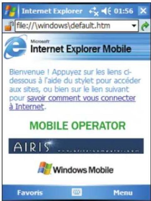 AIRIS T620 - Utiliser Internet Explorer Mobile - 1