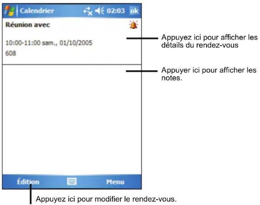 AIRIS T620 - Utilisation de l'écran résumé du Calendrier - 1