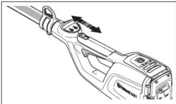 HUSQVARNA 120iTK4P - Comprobación del bloqueo del gatillo de alimentación - 3