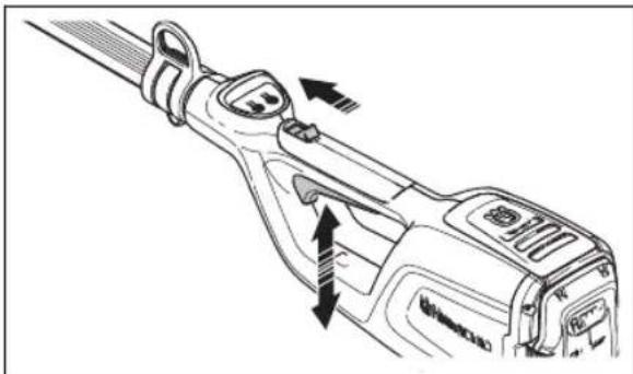 HUSQVARNA 120iTK4P - So prüfen Sie die Gashebelsperre - 4