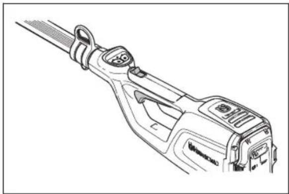 HUSQVARNA 120iTK4P - Preverjanje delovanja zaklepa ročice plina - 1