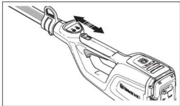 HUSQVARNA 120iTK4P - De vergrendeling van de activeringsschakelaar controleren - 2