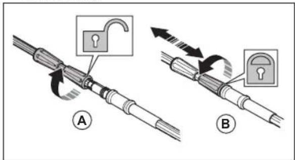 HUSQVARNA 120iTK4P - To adjust the length of the shaft - 1