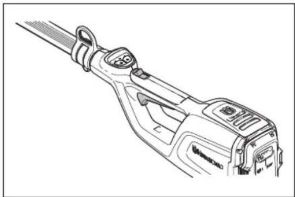 HUSQVARNA 120iTK4P - Sprawdzanie blokady manetki gazu - 1