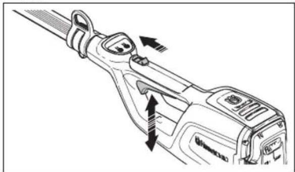 HUSQVARNA 120iTK4P - Güç tetiği kilidini kontrol etme - 4