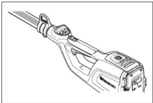 HUSQVARNA 120iTK4P - De vergrendeling van de activeringsschakelaar controleren - 1