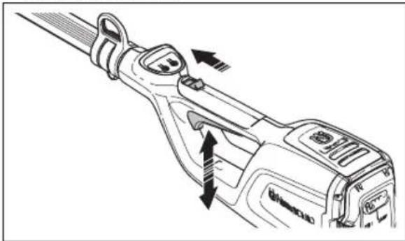 HUSQVARNA 120iTK4P - De vergrendeling van de activeringsschakelaar controleren - 3