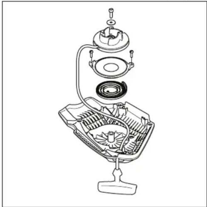 HUSQVARNA 592 XP G - To replace a broken or worn starter rope - 4