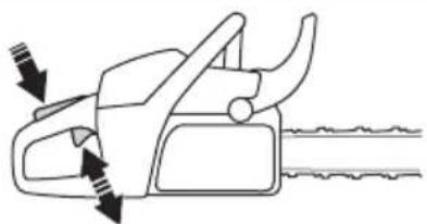 HUSQVARNA 592 XP G - To do a check of the throttle trigger and throttle trigger lockout - 1