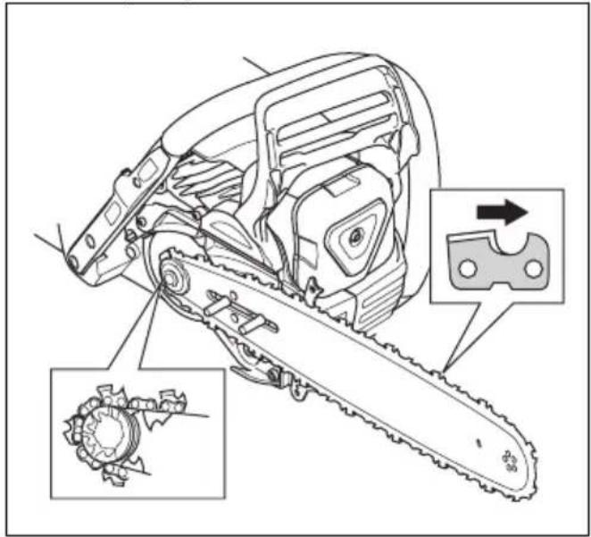 HUSQVARNA 592 XP G - Para montar la espada guía y la cadena de sierra - 3