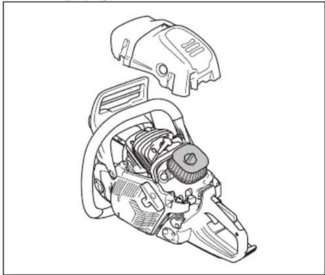 HUSQVARNA 592 XP G - To clean the air filter - 1