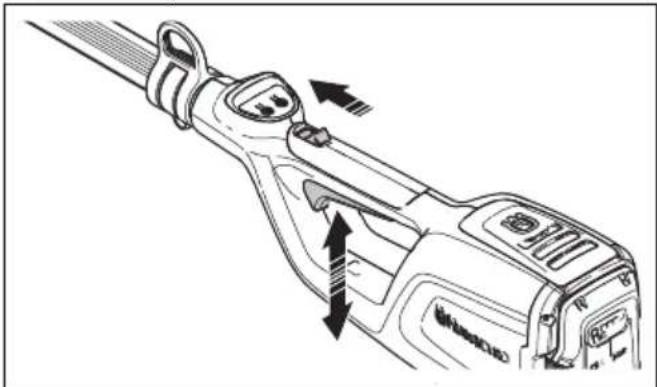 HUSQVARNA 120iTK4H - De vergrendeling van de activeringsschakelaar controleren - 3