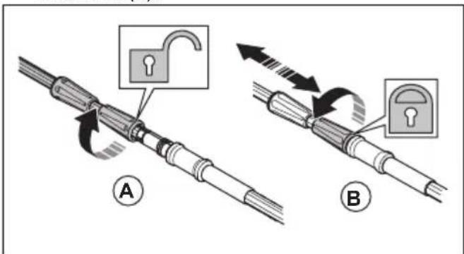 HUSQVARNA 120iTK4H - To adjust the length of the shaft - 1