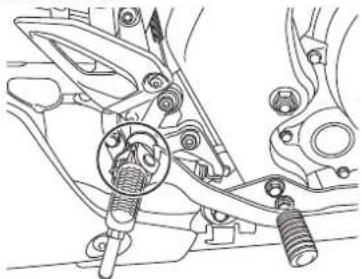 YAMAHA XSR125 (2021) - Contrôle et lubrification de la pé-dale de frein et du sélecteur - 1
