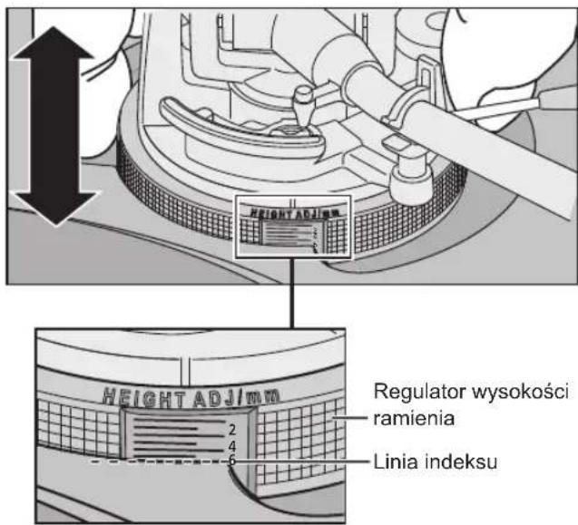 PANASONIC SL100C - Dostosować wysokość regulator wysokości ramienia. - 1