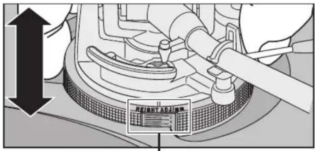 PANASONIC SL100C - Stellen Sie die Höhe mit dem Armhöheneinsteller ein. - 1