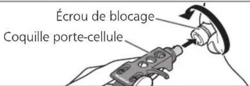PANASONIC SL100C - Montez la coquille porte-cellule avec la cellule de lecture dans le bras de lecture. Gardez la coquille porte-cellule horizontale et serrez l'écrou de blocage. - 1