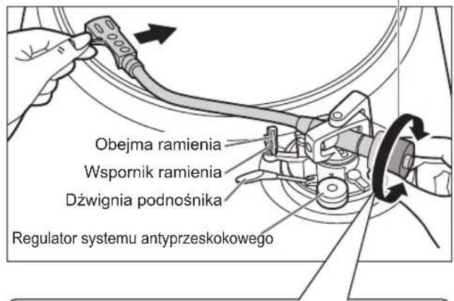 PANASONIC SL100C - Zdjąć ramię tonowe z wspornika i ustawić poziome wyważenie ramienia poprzez obracanie ciężarkiem przeciwwagi. - 2