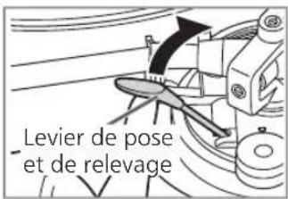 PANASONIC SL100C - Soulevez le levier de pose et de relevage et placez le bras de lecture sur le disque. - 1
