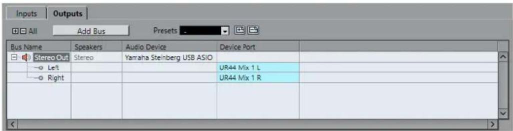 STEINBERG Cubase Elements 10.5 - Onglets entree/sortie - 1