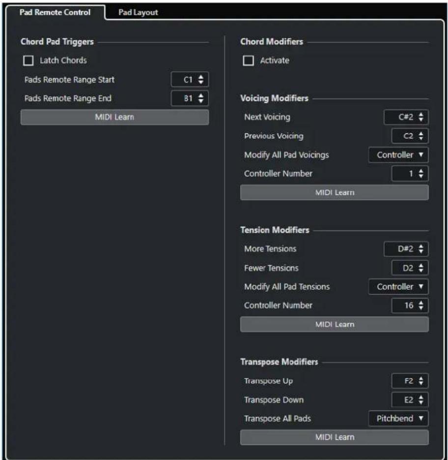 STEINBERG Cubase Elements 10.5 - Boîte de dialogue Configuration des pads d'accords - 1