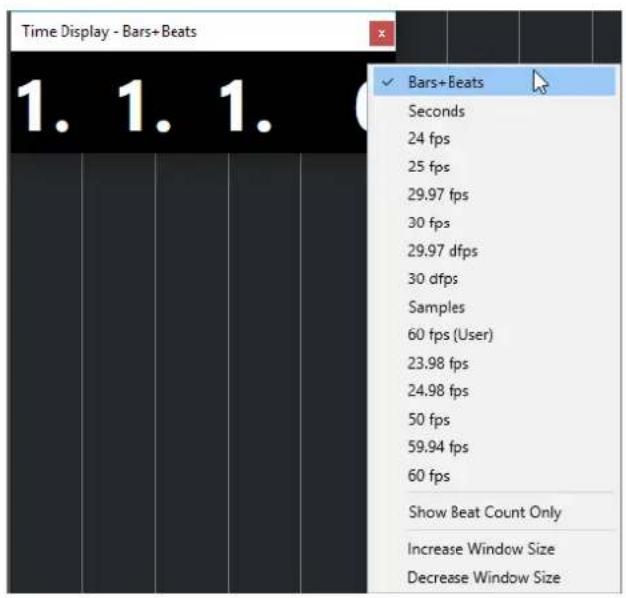 STEINBERG Cubase Elements 10.5 - Fenêtre Affichage temps - 1
