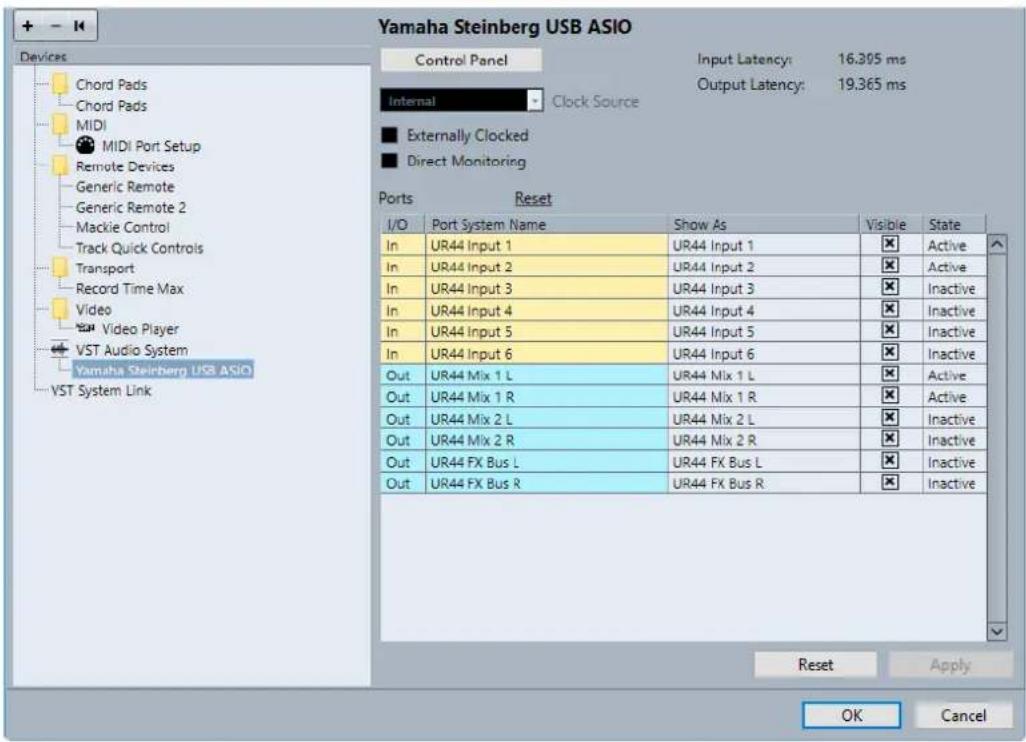 STEINBERG Cubase Elements 10.5 - Page de configuration du pilote ASIO - 1