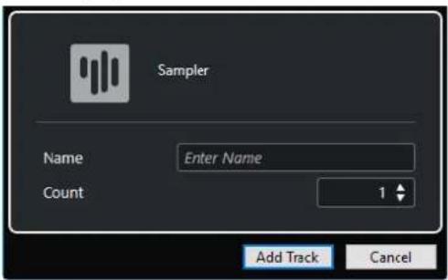 STEINBERG Cubase Elements 10.5 - Boîte de dialogue Ajouter une piste - Échantillonneur - 2