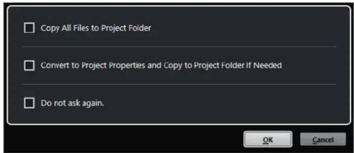 STEINBERG Cubase Elements 10.5 - Boîte de dialogue Options d'import pour les fichiers audio - 2