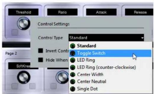 STEINBERG Cubase Elements 10.5 - Configuration des types de contrôle pour les potentiometres - 1