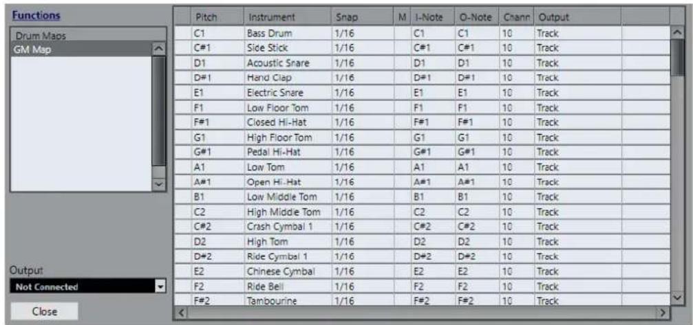 STEINBERG Cubase Elements 10.5 - Boîte de dialogue Configuration des Drum Maps - 1