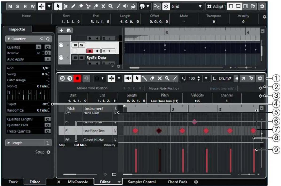 STEINBERG Cubase Elements 10.5 - La fenetre Editeur de rythme: - 2