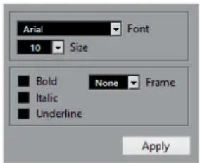 STEINBERG Cubase Elements 10.5 - Boîte de dialogue Configurer la police - 1