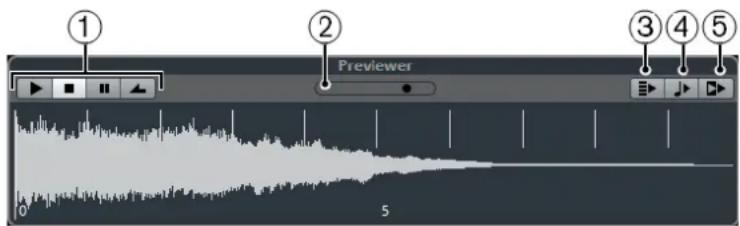 STEINBERG Cubase Elements 10.5 - Pré-écoute de fichiers audio - 1