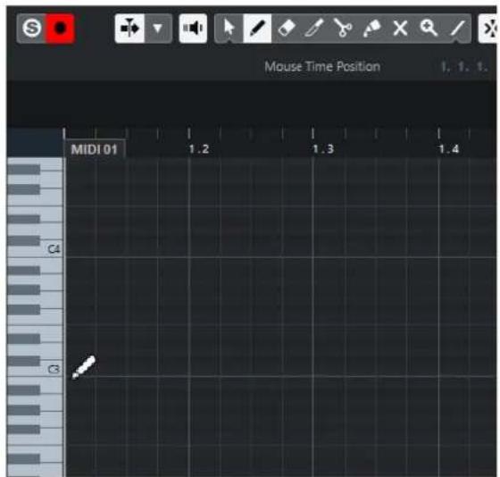 STEINBERG Cubase Elements 10.5 - Dessiner des événements de note avec l'outil Dessiner - 1