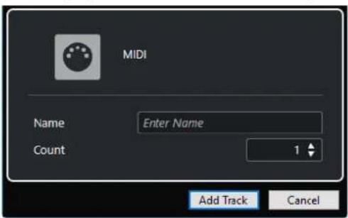 STEINBERG Cubase Elements 10.5 - Boîte de dialogue Ajouter une piste - MIDI - 2
