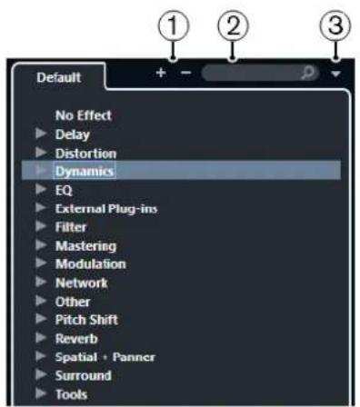 STEINBERG Cubase Elements 10.5 - Sélecteur d'effets VST - 1
