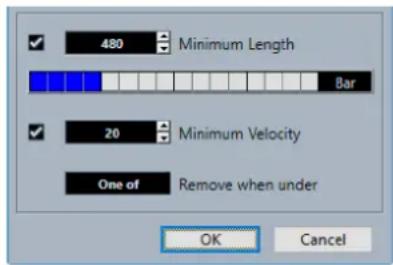STEINBERG Cubase Elements 10.5 - Boite de dialogue Effacer les notes - 1