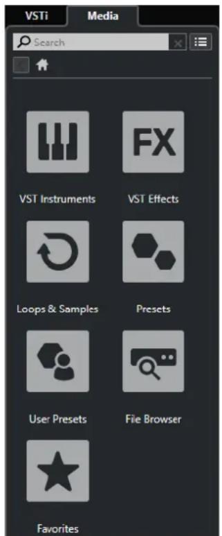 STEINBERG Cubase Elements 10.5 - Rack de Media dans la zone droite - 1