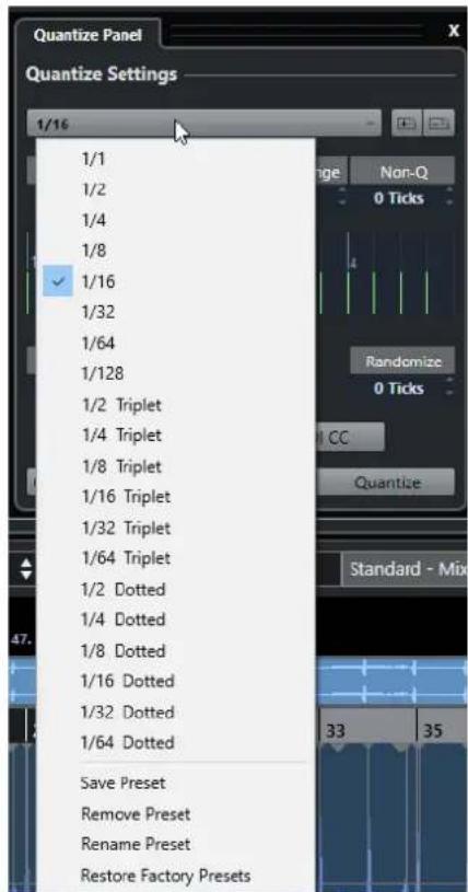 STEINBERG Cubase Elements 10.5 - Options de quantification sur une grilleusicale - 1