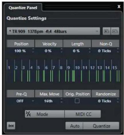 STEINBERG Cubase Elements 10.5 - Options de quantification sur un groove - 1