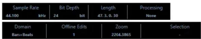 STEINBERG Cubase Elements 10.5 - Ligne d'infos - 1