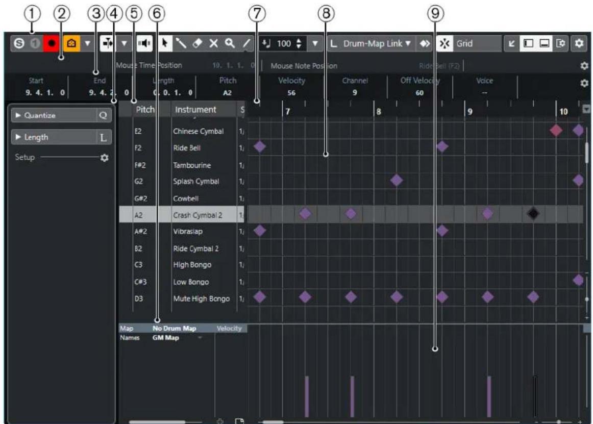 STEINBERG Cubase Elements 10.5 - La fenetre Editeur de rythme: - 1