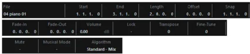 STEINBERG Cubase Elements 10.5 - Ligne d'infos - 1