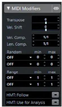 STEINBERG Cubase Elements 10.5 - Section Paramètres MIDI - 1