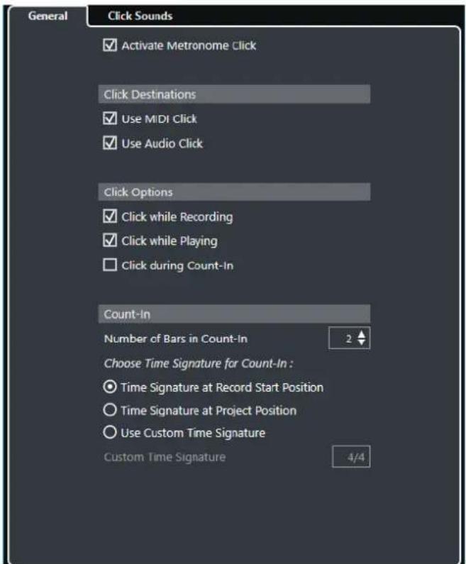 STEINBERG Cubase Elements 10.5 - Boîte de dialogue Configuration du métronome - 1
