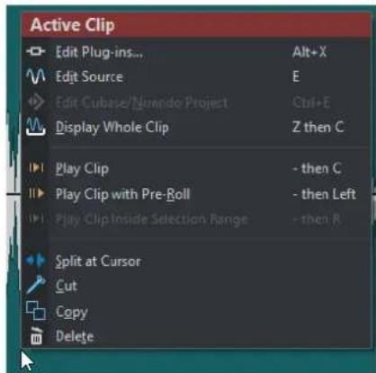 STEINBERG Wavelab Elements 10 - Menu contexts - 1