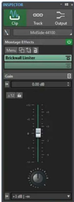STEINBERG Wavelab Elements 10 - Fenêtre Inspector - 1