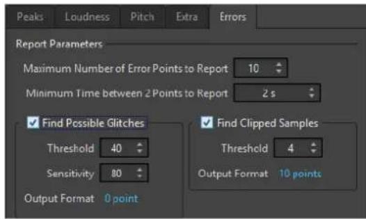 STEINBERG Wavelab Elements 10 - Analyse Globale -Onglet Erreurs - 1