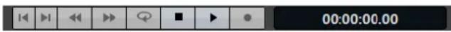 STEINBERG Wavelab Elements 10 - Barre de transport dans l'Editeur de podcasts - 1